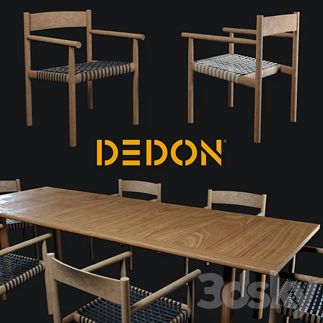 Table and chair Tibbo Dedon 3DModel Table and chair Tibbo Dedon 3DModel