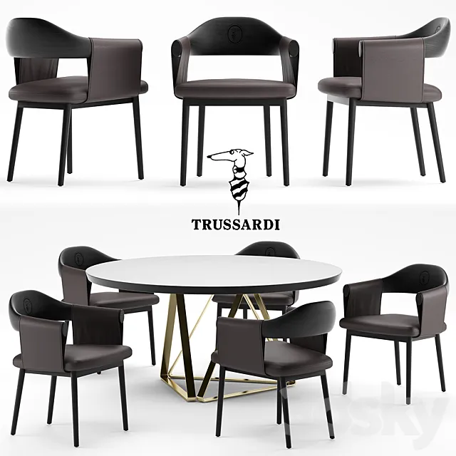 Table and chair Trussardi Casa Larzia Chair 3DModel Table and chair Trussardi Casa Larzia Chair 3DModel