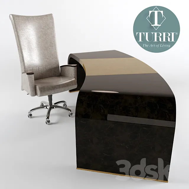Table and chair Turri 3D Model Table and chair Turri 3D Model
