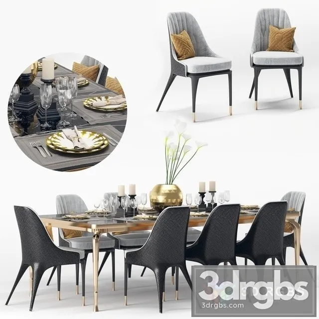 Table and Chair Visionnaire 3D Model Download