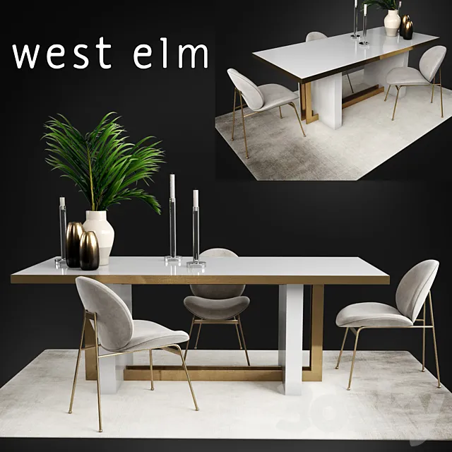 Table and chair West Elm Collections 3DModel