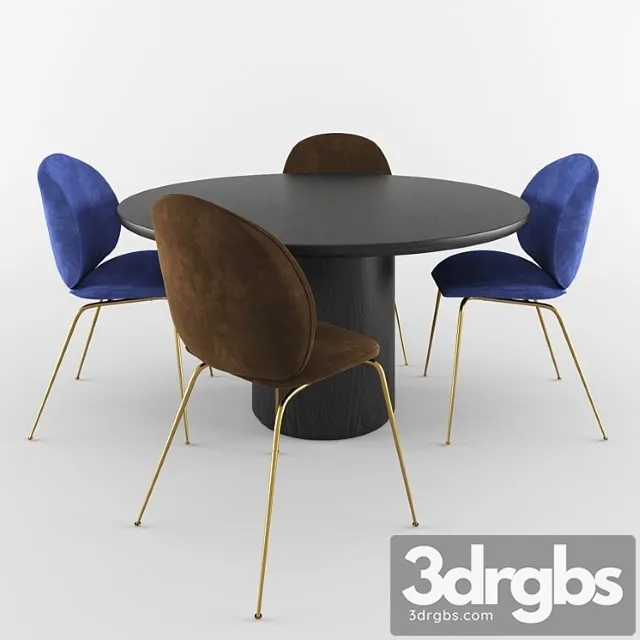 Table and chairs 2 3D Model Download