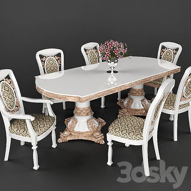 table and chairs 3D Model table and chairs 3D Model