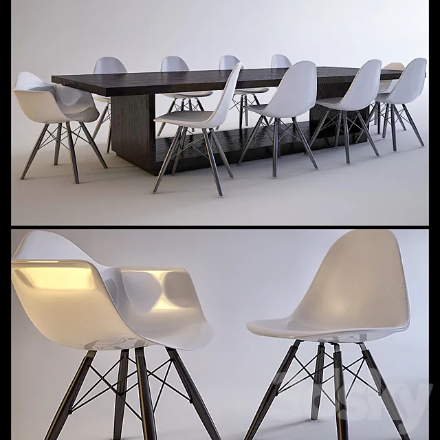 table and chairs 3D Model table and chairs 3D Model