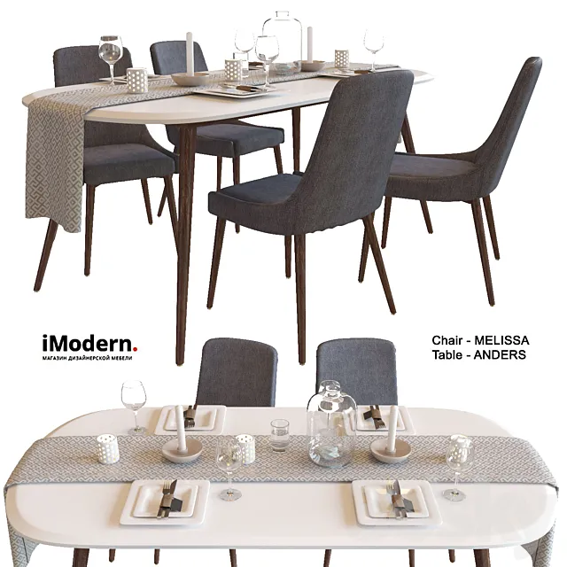 Table and chairs 3DModel