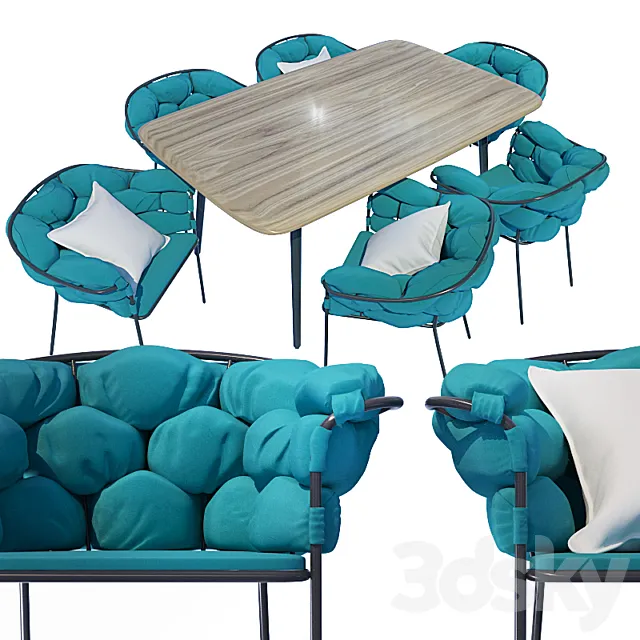 Table and chairs 3DModel Table and chairs 3DModel