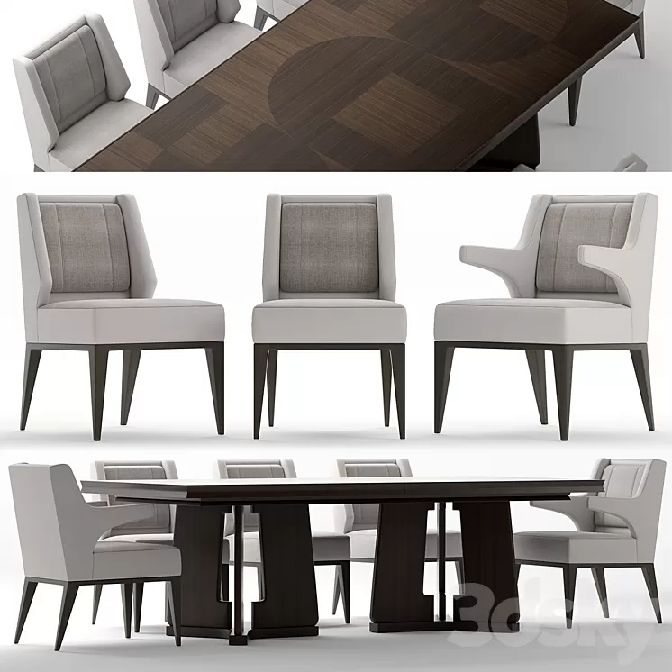 Table and chairs baker DINING CHAIR 3D Model Table and chairs baker DINING CHAIR 3D Model