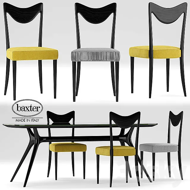 Table and chairs Baxter ODETTE 3DModel Table and chairs Baxter ODETTE 3DModel