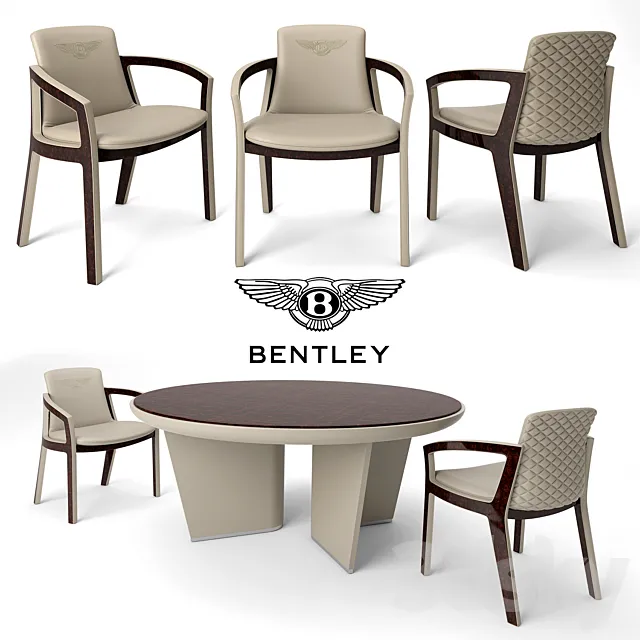 Table and chairs Bentley Home. Belgravia Chair. Madeley Table 3DModel