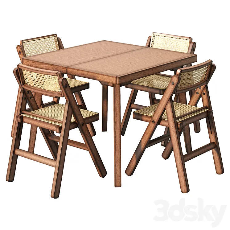 Table and chairs by H&M 3D Model Free Download