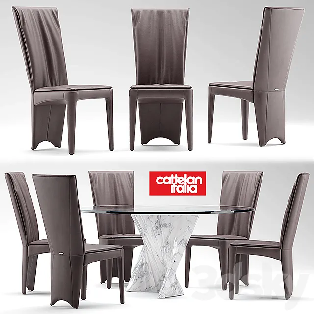 Table and chairs cattelan italia AURELIA 3DModel Table and chairs cattelan italia AURELIA 3DModel
