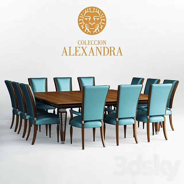 Table and chairs Coleccion Alexandra Deco 3DModel Table and chairs Coleccion Alexandra Deco 3DModel
