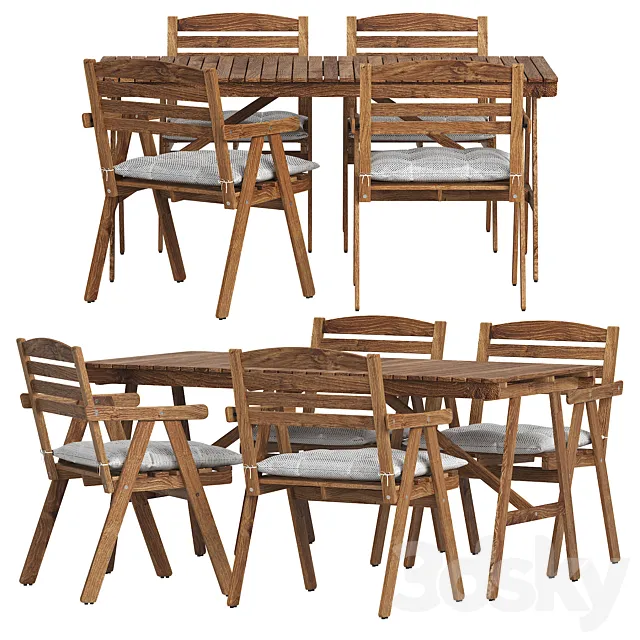 Table and Chairs Falholmen 3D Model