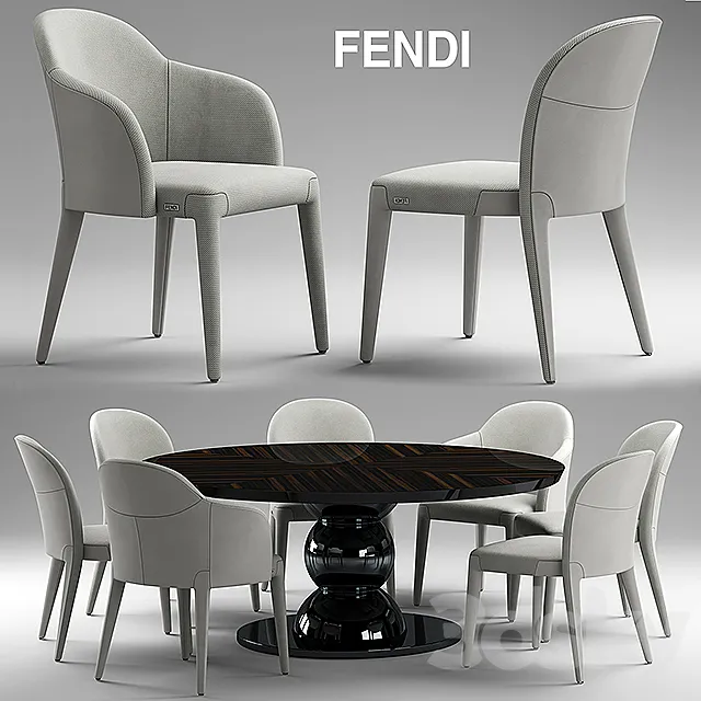 Table and chairs fendi Audrey Chair 3DModel Table and chairs fendi Audrey Chair 3DModel