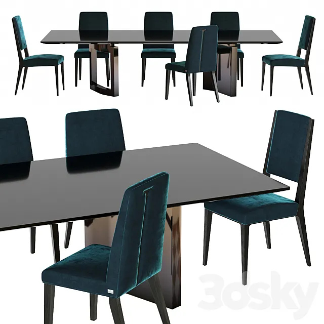 Table and chairs FENDY Romance. Ford. Stardust 3DModel Table and chairs FENDY Romance. Ford. Stardust 3DModel