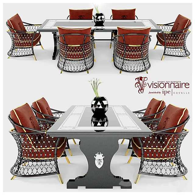 Table and chairs IPE CAVALLI 3D Model Table and chairs IPE CAVALLI 3D Model
