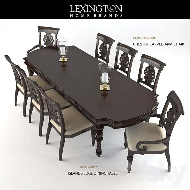 table and chairs Lexington 3DModel table and chairs Lexington 3DModel