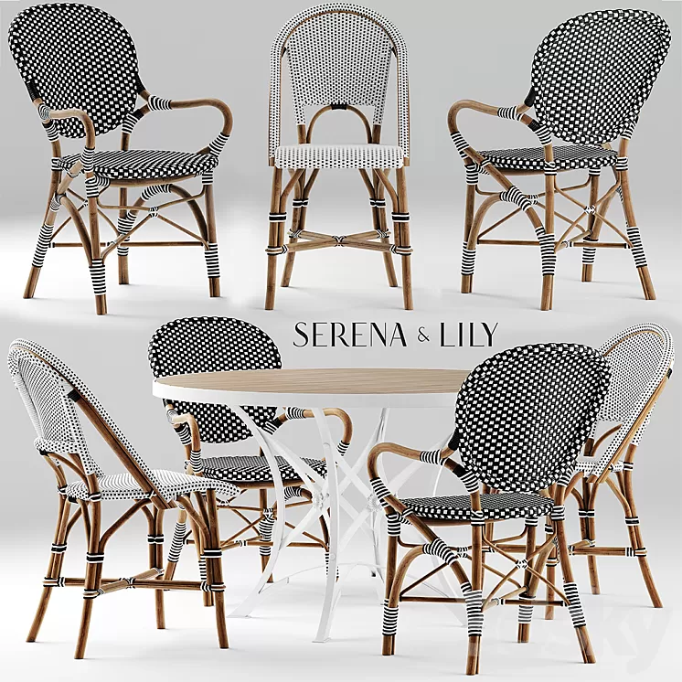 Table and chairs serena and lily 3D Model