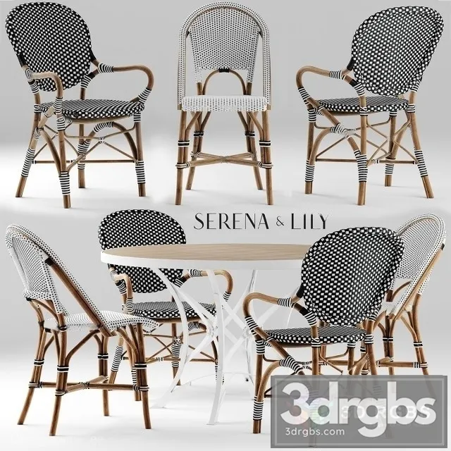 Table and Chairs Serena Lily 3D Model Download