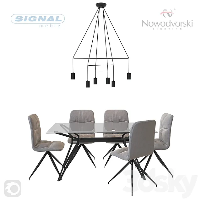 Table and chairs Signal. 3D Model