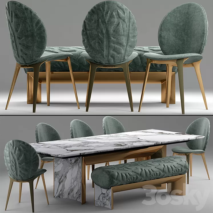 Table and chairs visionnaire kerwan 3D Model Table and chairs visionnaire kerwan 3D Model