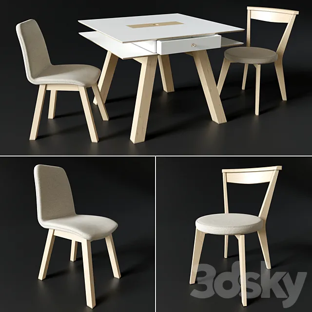 Table and chairs VOX 3DModel