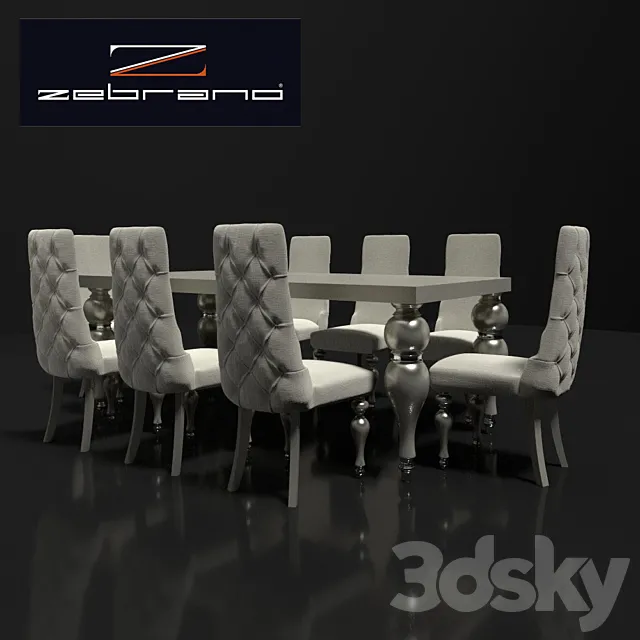 Table and chairs ZebranoCasa 3DModel