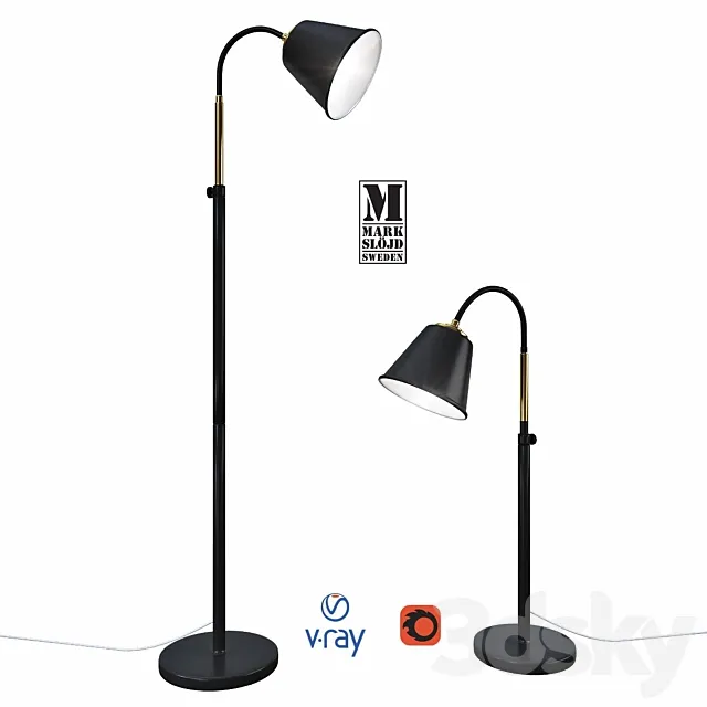 Table and floor lamps model KOLDING from the company MARKSLOJD Sweden. 3D Model Table and floor lamps model KOLDING from the company MARKSLOJD Sweden. 3D Model