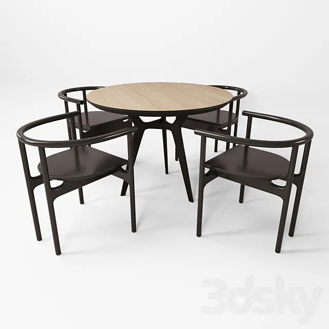 Table and semi-armchair UNIKA MOBLAR 3DModel