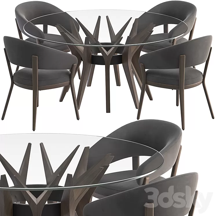 Table Aster and chair Ray set 3D Model