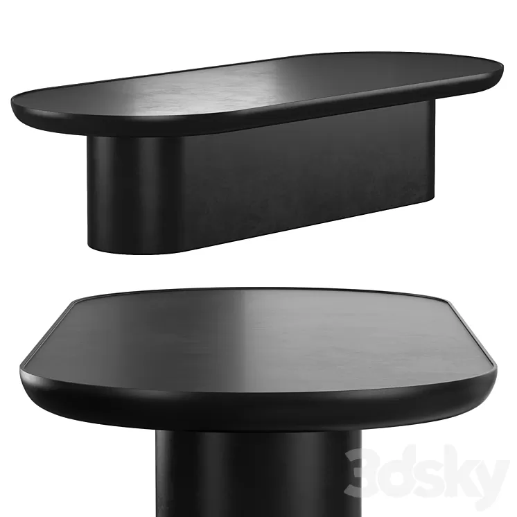 Table Black Oval 3D Model Free Download