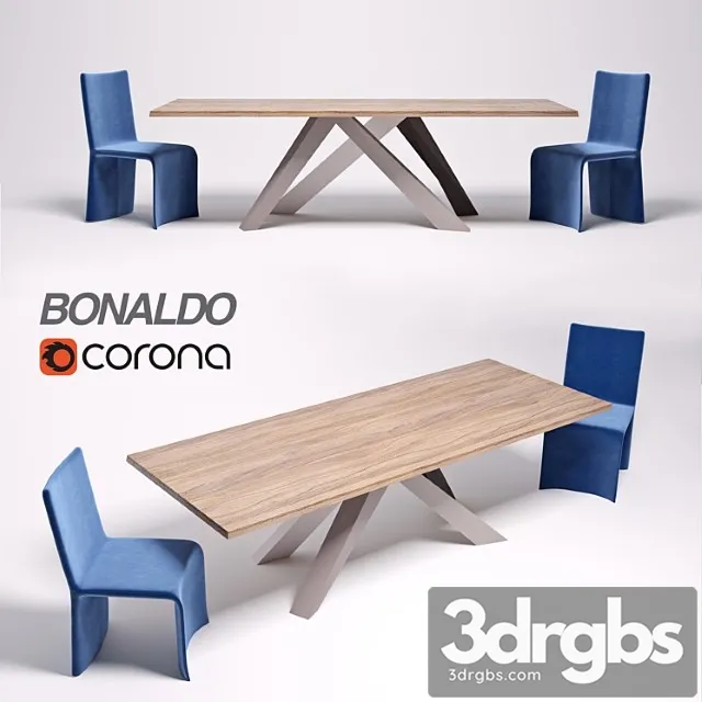 Table bonaldo big table chair bonaldo ketch dining chair 2 3D Model Download