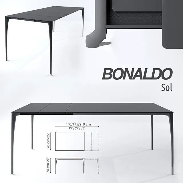 Table Bonaldo Sol 3D Model Table Bonaldo Sol 3D Model