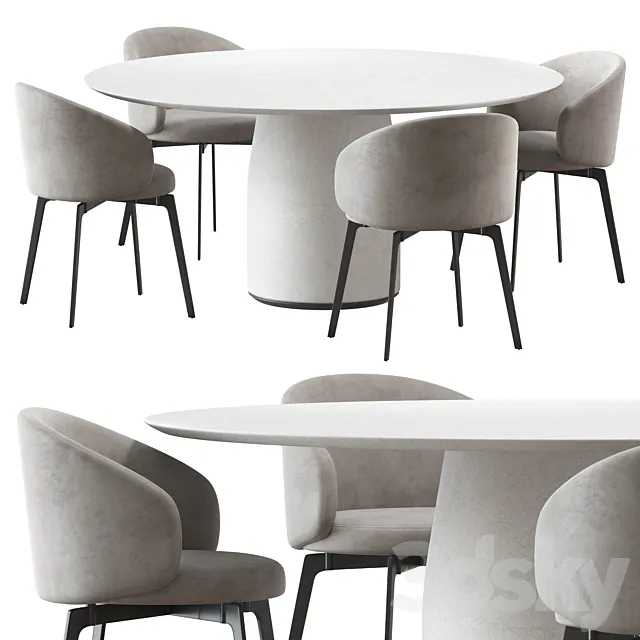 Table Bule chair Bea Lema 3D Model Table Bule chair Bea Lema 3D Model