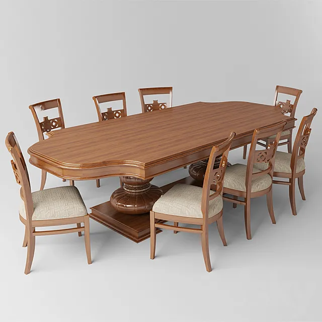 Table chair classic 3D Model