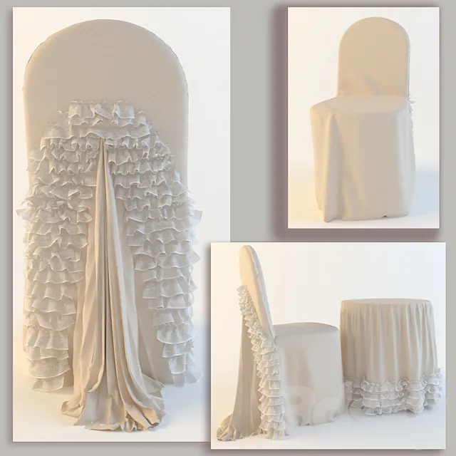 Table + Chair cover 3D Model Table + Chair cover 3D Model