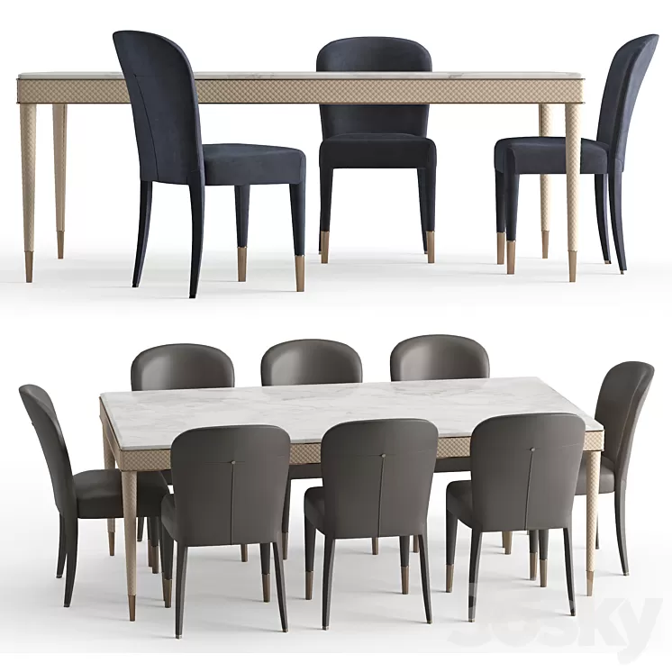 Table Chair Oscar Karen 3D Model