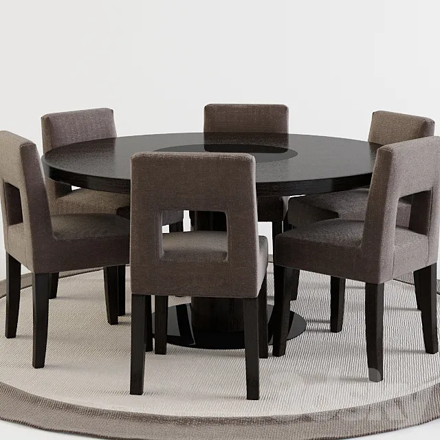 Table + chairs contemporary 3DModel Table + chairs contemporary 3DModel
