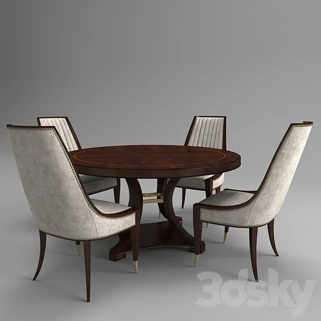 Table + chairs from the collection of ST JAMES PLACE company Schnadig 3DModel Table + chairs from the collection of ST JAMES PLACE company Schnadig 3DModel