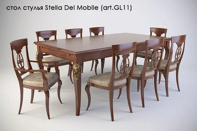 table chairs Stella Del Mobile (art.GL11) 3D Model