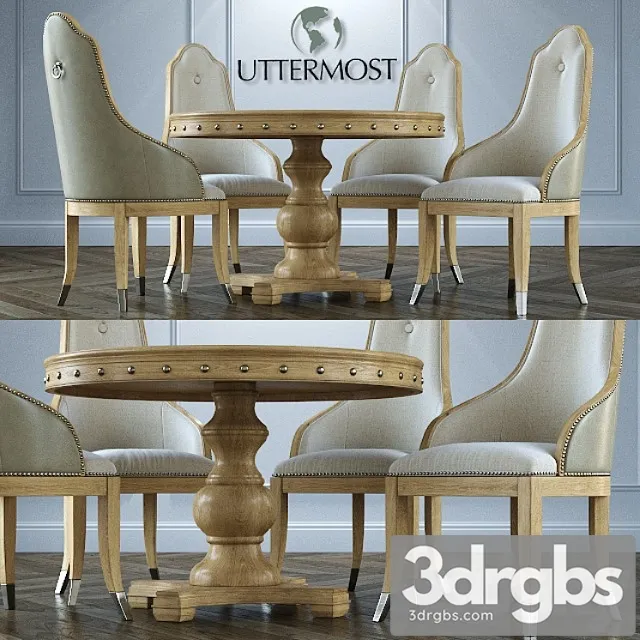 Table + chairs uttermost sylvana 2 3D Model Download