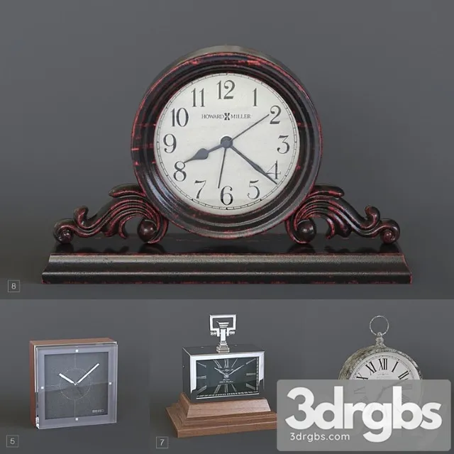 Table Clock Pack 02 1 3D Model Download