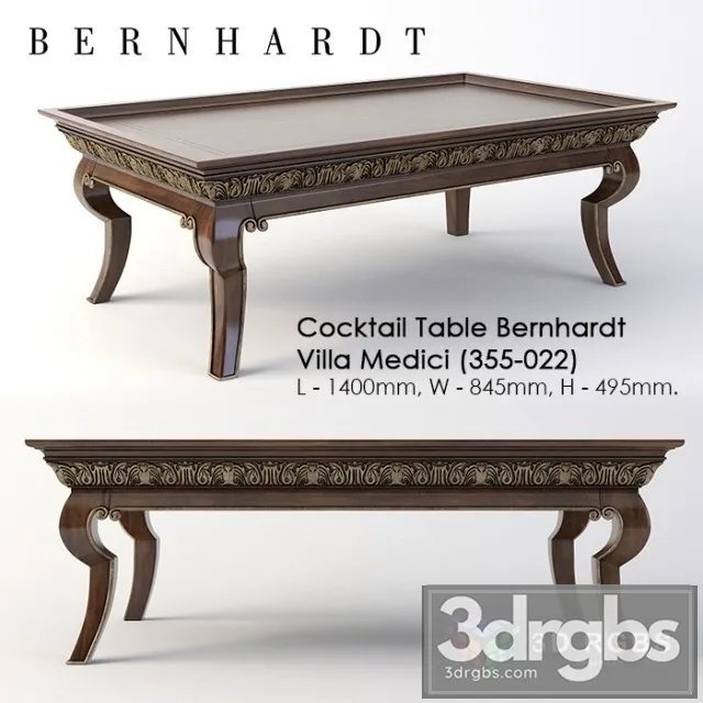 Table Coffee Bernhardt Villa Medici 3D Model Download
