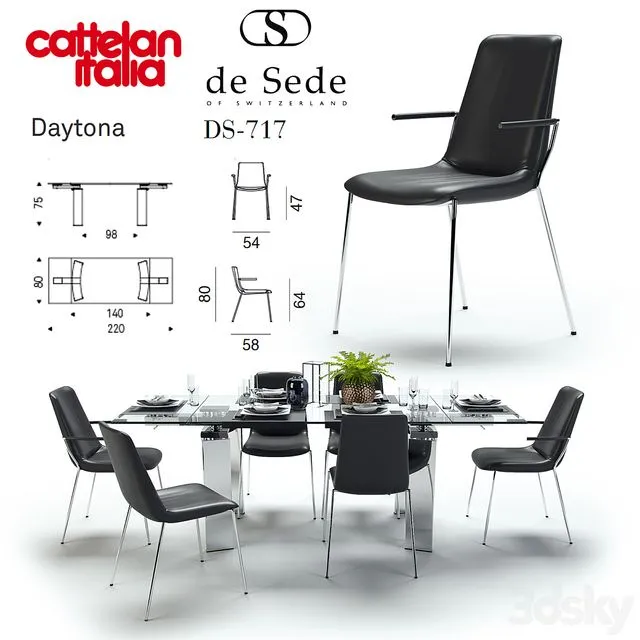 Table Daytona Cattelan Italia Chair DS-717 de Sede 3D Model