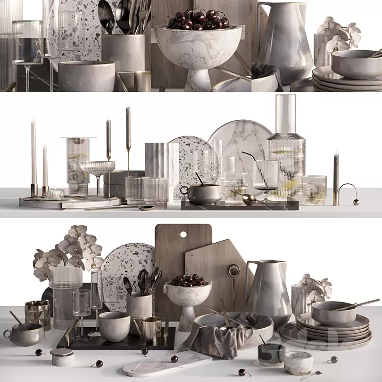 Table Decor Kitchen 3D Model