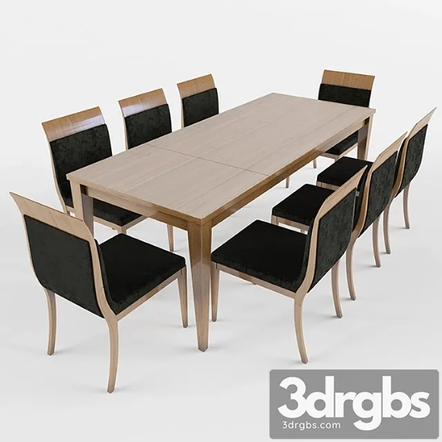 Table dining set – piombini 2 3D Model Download