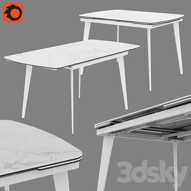 Table Eliot 120 High Gloss Statuario 3D Model