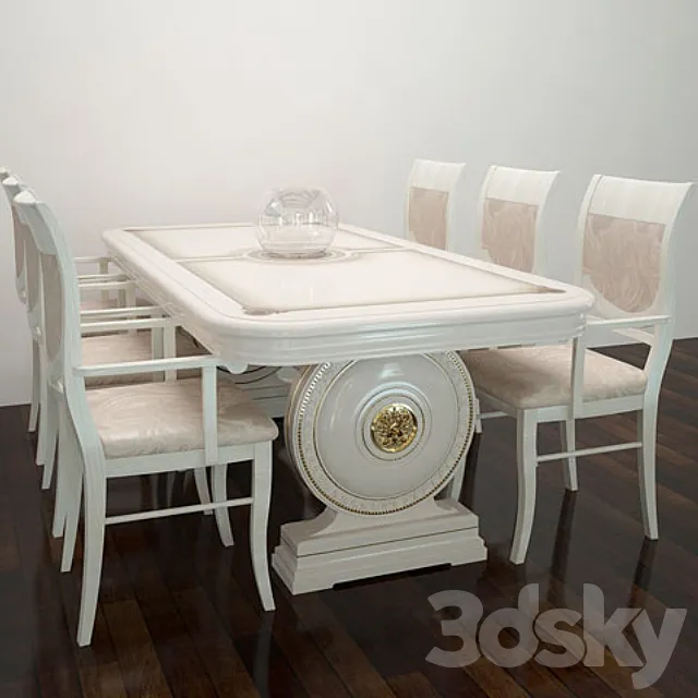 Table Epoque + chairs 3DModel Table Epoque + chairs 3DModel