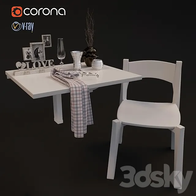 Table folding wall fastener 3DModel Table folding wall fastener 3DModel