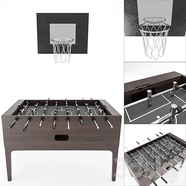 table football and basketball Hoop 3D Model table football and basketball Hoop 3D Model
